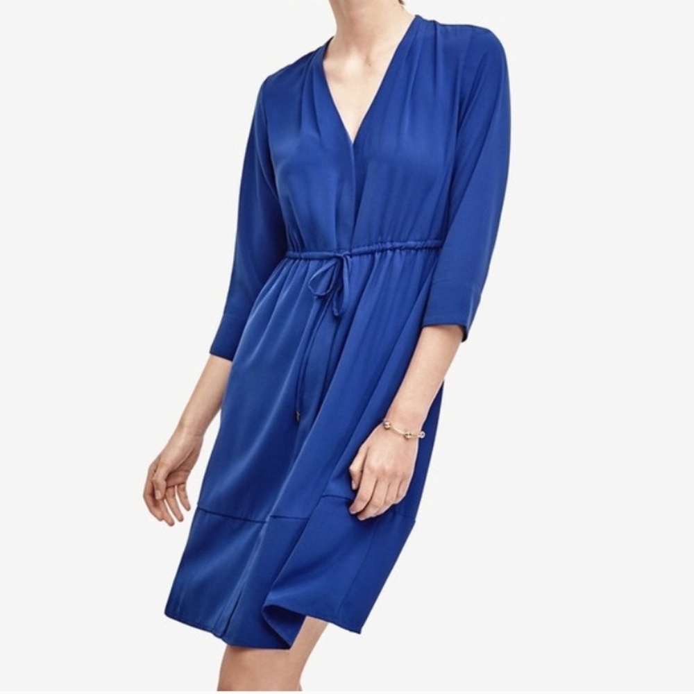 Ann Taylor shirt dress blue